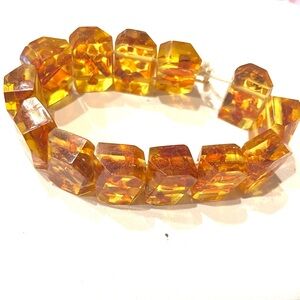 Costume Amber Lucite Bracelet for repair